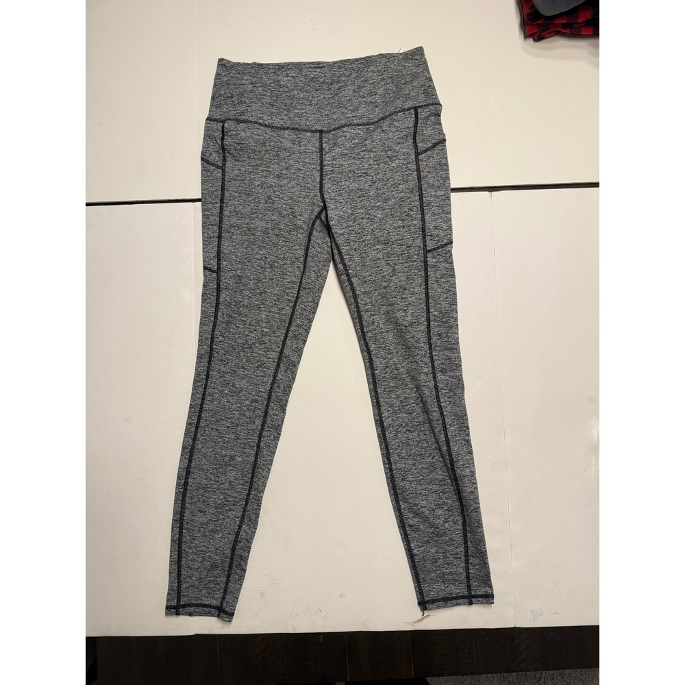 RBX Womens Grey Heathered High Waisted Active Leggings with Pockets Size Medium